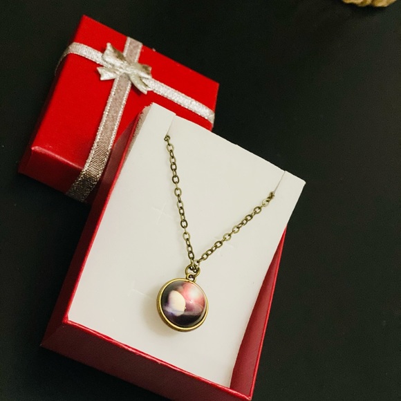 DOUBLE SIDED GALAXY GLASS PENDANT JEWELRY - Picture 12 of 14